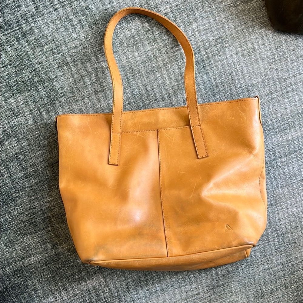Tan Leather Tote Bag